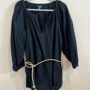 Ralph Lauren Long Black Tunic Top Size XL